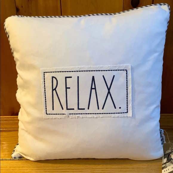 Rae Dunn Relax Feather Filled Pillow - Picture 1 of 4